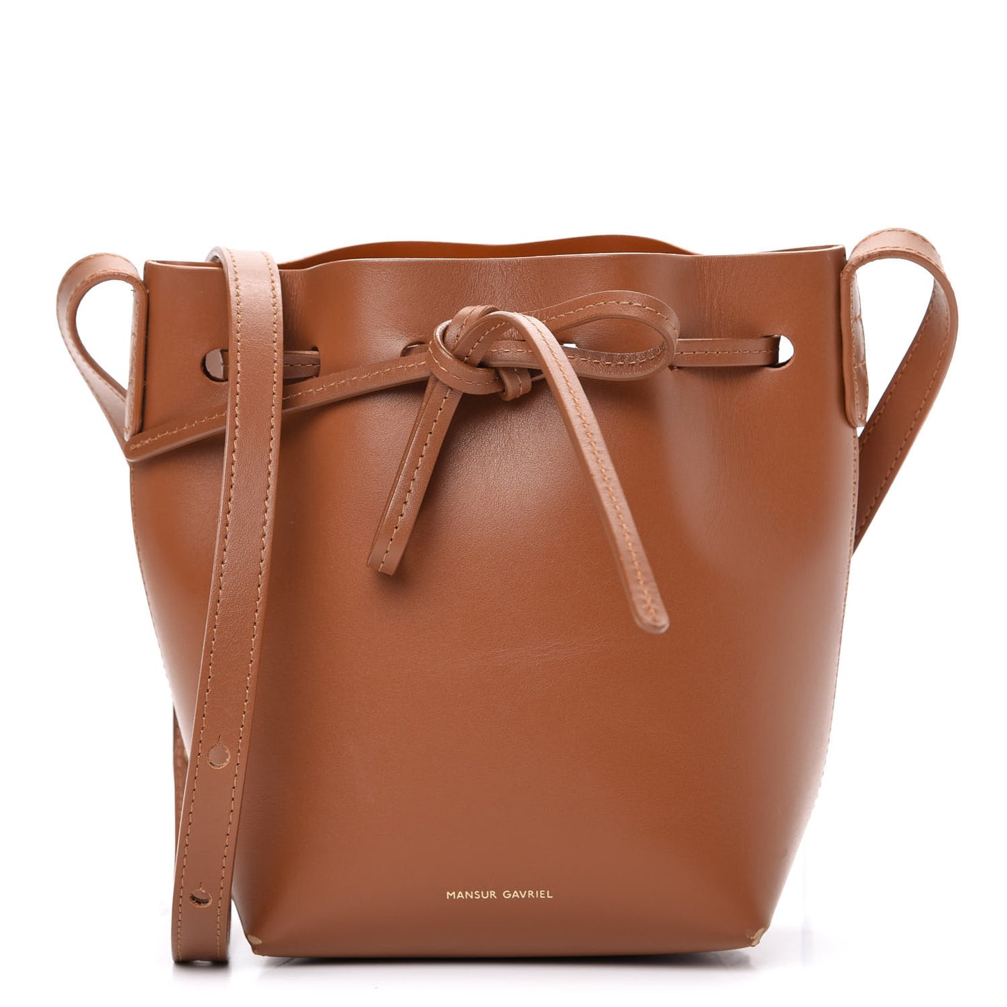 Calfskin Mini Mini Bucket Bag Camello