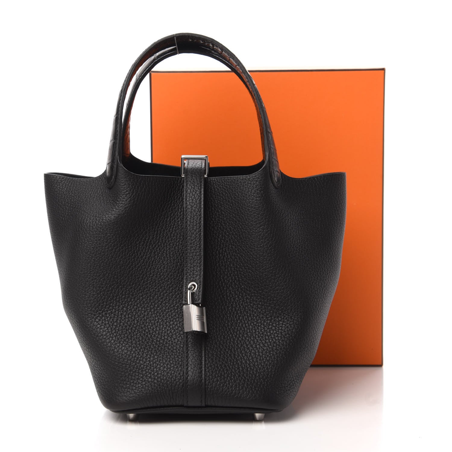 Hermes Taurillon Clemence Matte Alligator Picotin Lock Touch 18 PM Black 11 of 11