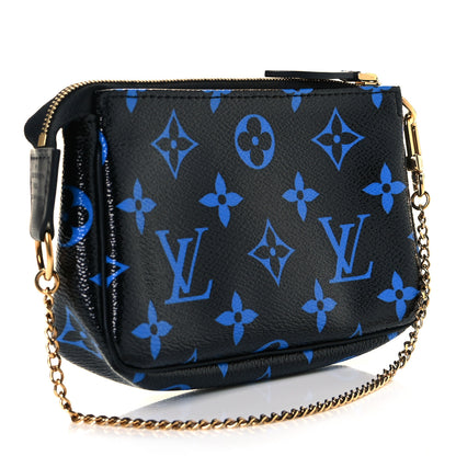 Louis Vuitton Colored Monogram Mini Pochette Accessories Blue Black 3 of 9