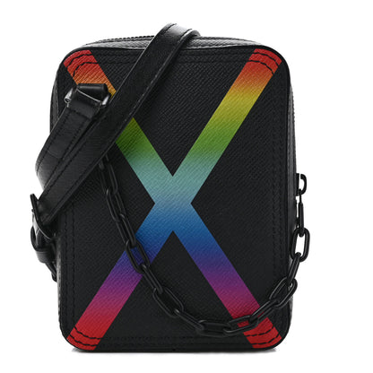Louis Vuitton Taiga Rainbow Danube Messenger Black 1 of 8