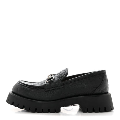 Gucci Magnum Calfskin Nappa Samoa Womens Horsebit Platform Chunky Lug Sole 40mm Loafers 38 Black 1 of 9