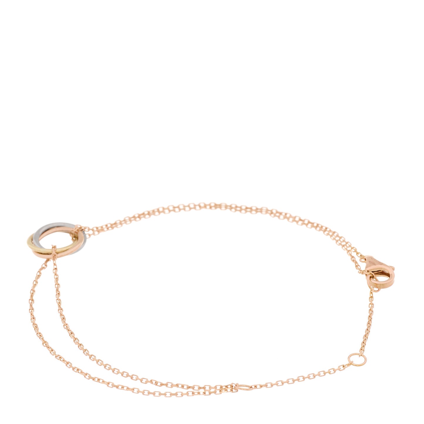 18K Pink Yellow White Gold Trinity Bracelet