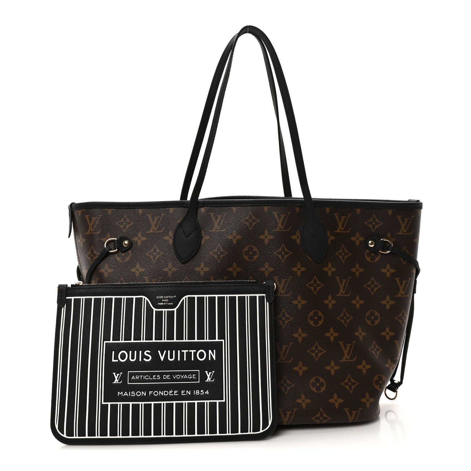 Louis Vuitton Monogram Calfskin Neo Neverfull Inside Out MM Black 3 of 10