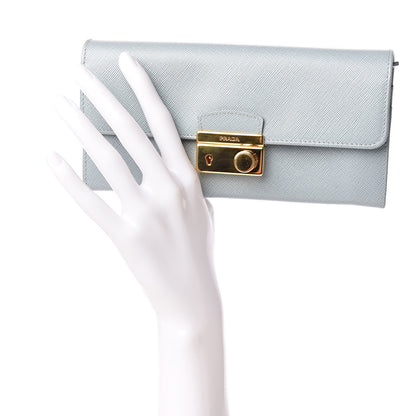 Prada Saffiano Continental Wallet Lago 2 of 11