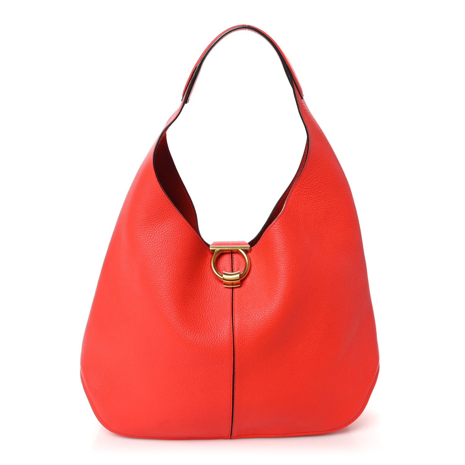 Salvatore Ferragamo Calfskin Gancini Margot Hobot Candy Apple Red 1 of 9