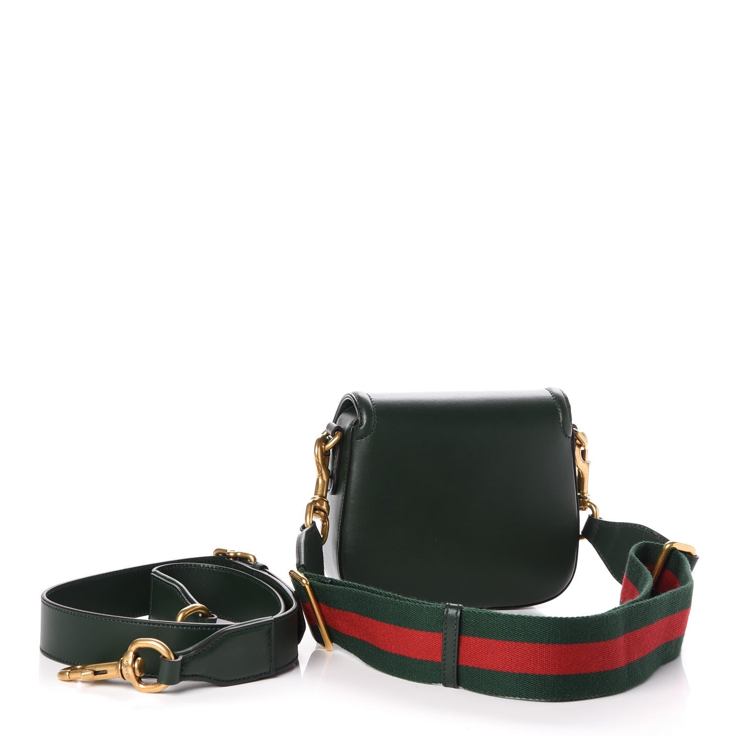 Gucci Calfskin Small Lady Web Shoulder Bag Green 4 of 8