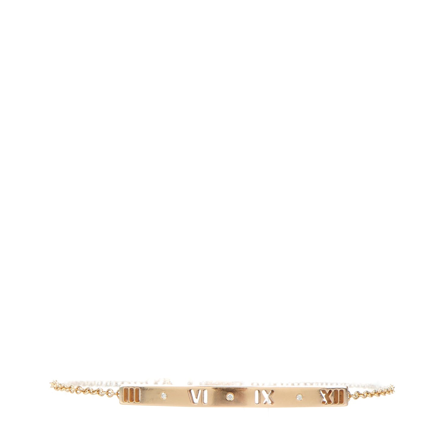 18K Rose Gold Diamond Atlas Bar Pierced Bracelet
