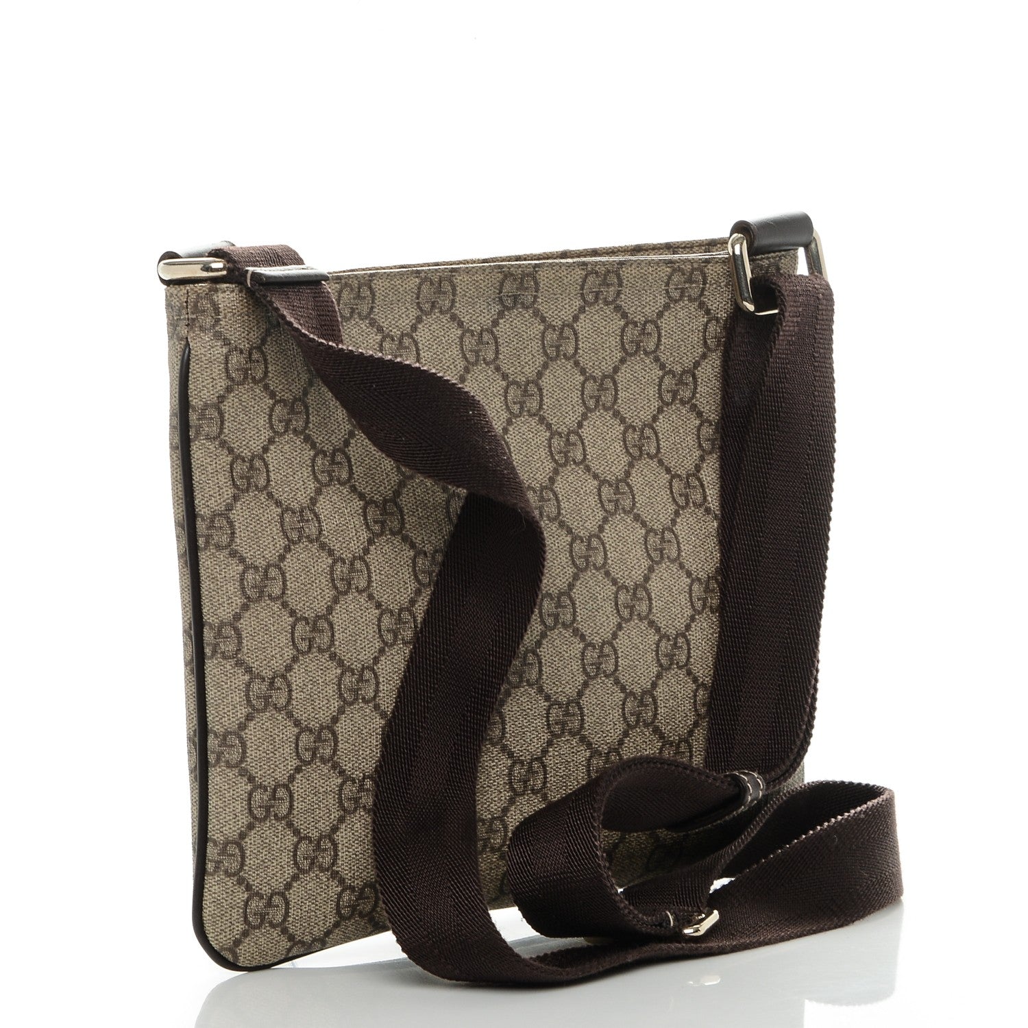 Gucci GG Supreme Monogram Small Flat Messenger Bag Dark Brown 3 of 6