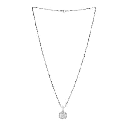 David Yurman Sterling Silver Diamond Pave 7mm Petite Albion Pendant Necklace 2 of 4