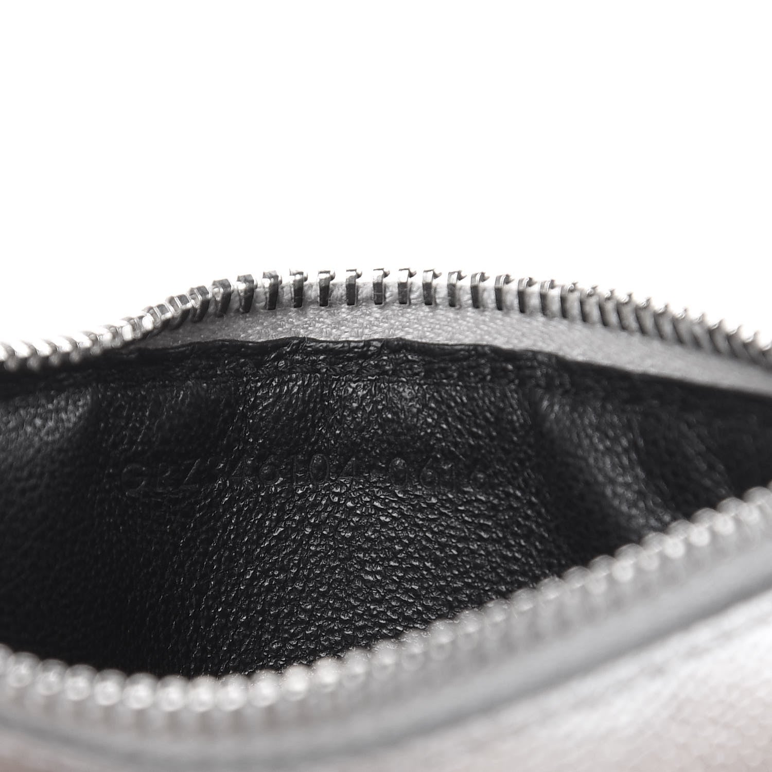 Saint Laurent Grained Calfskin 5 Fragments Zip Pouch Card Holder Silver 7 of 8
