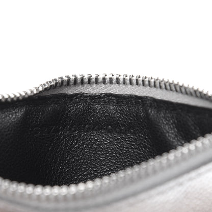 Saint Laurent Grained Calfskin 5 Fragments Zip Pouch Card Holder Silver 7 of 8