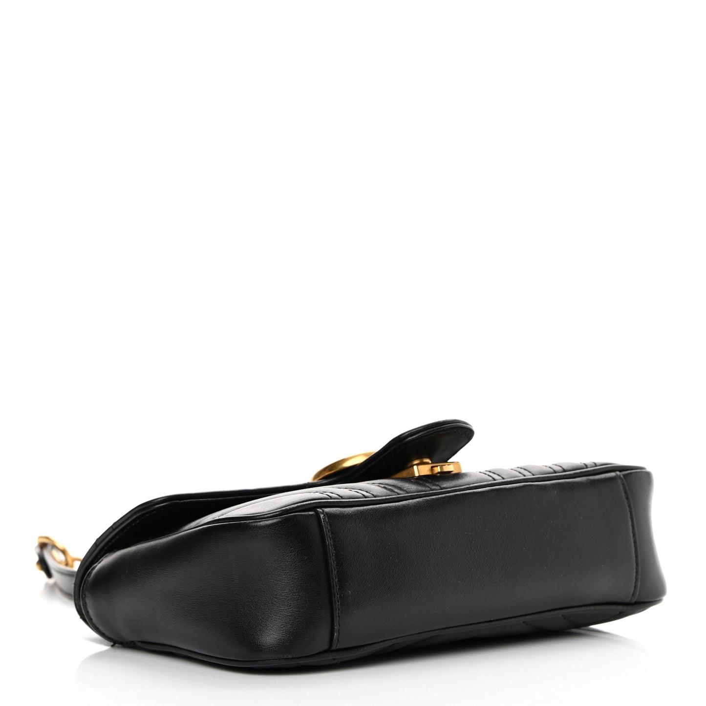 Calfskin Matelasse Mini GG Marmont Shoulder Bag Black