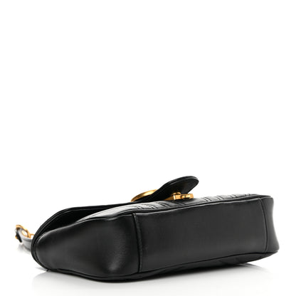 Gucci Calfskin Matelasse Mini GG Marmont Shoulder Bag Black 4 of 17