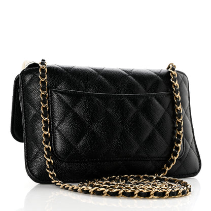 Chanel Jersey Fabric Quilted Foldable Tote With Chain Black Multicolor 5 of 17