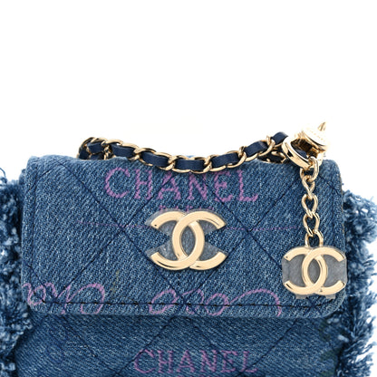 Chanel Denim Quilted Denim Mood Belt Bag Blue Multicolor 8 of 11