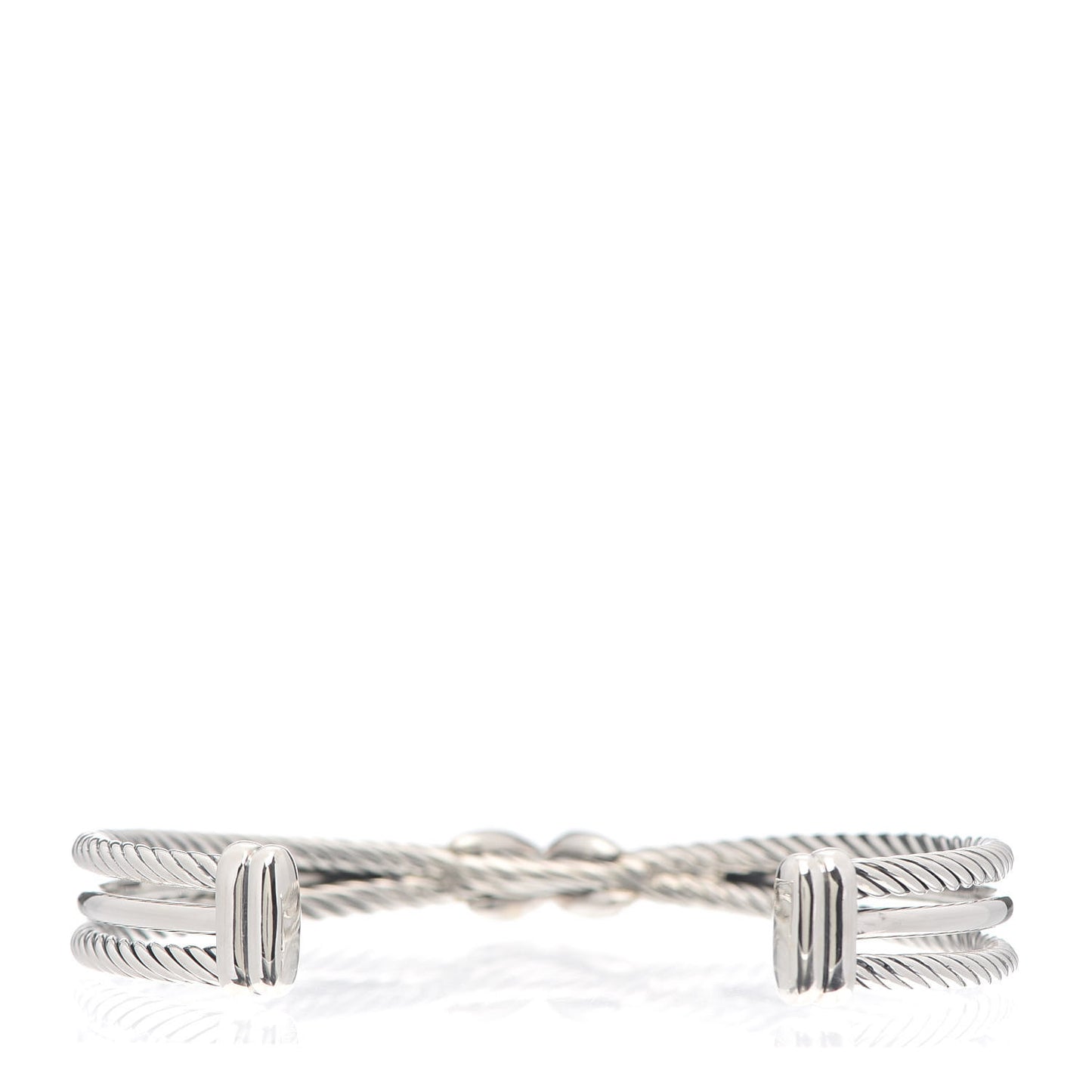 Sterling Silver Diamond 7mm Crossover X Bracelet