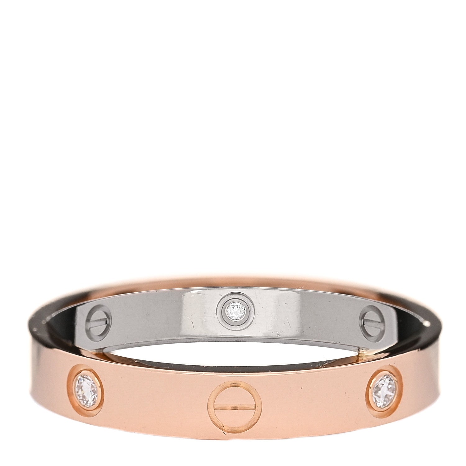 Cartier 18K Pink White Gold 6 Diamond LOVE Ring  52 6 1 of 4