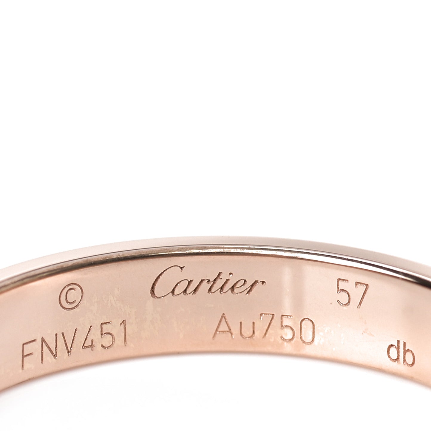 18K Pink Gold 3.5mm LOVE Wedding Band Ring 57 8