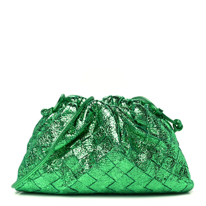 Bottega Veneta Metallic Nappa Intrecciato The Mini Pouch Parakeet 1 of 11
