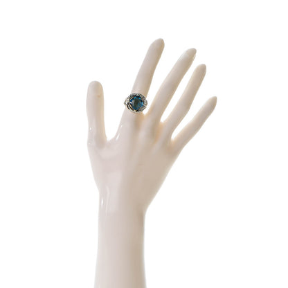 David Yurman Sterling Silver Blue Topaz 11mm Infinity Ring 52 6 2 of 4