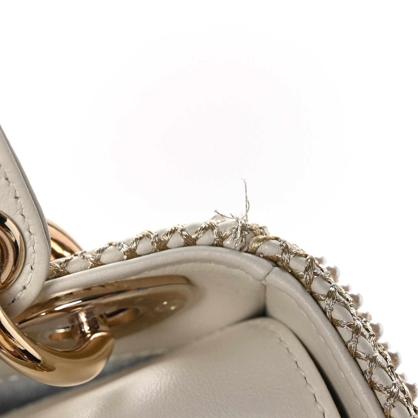 Lambskin Pearl Embroidered Mini Lady Dior Black