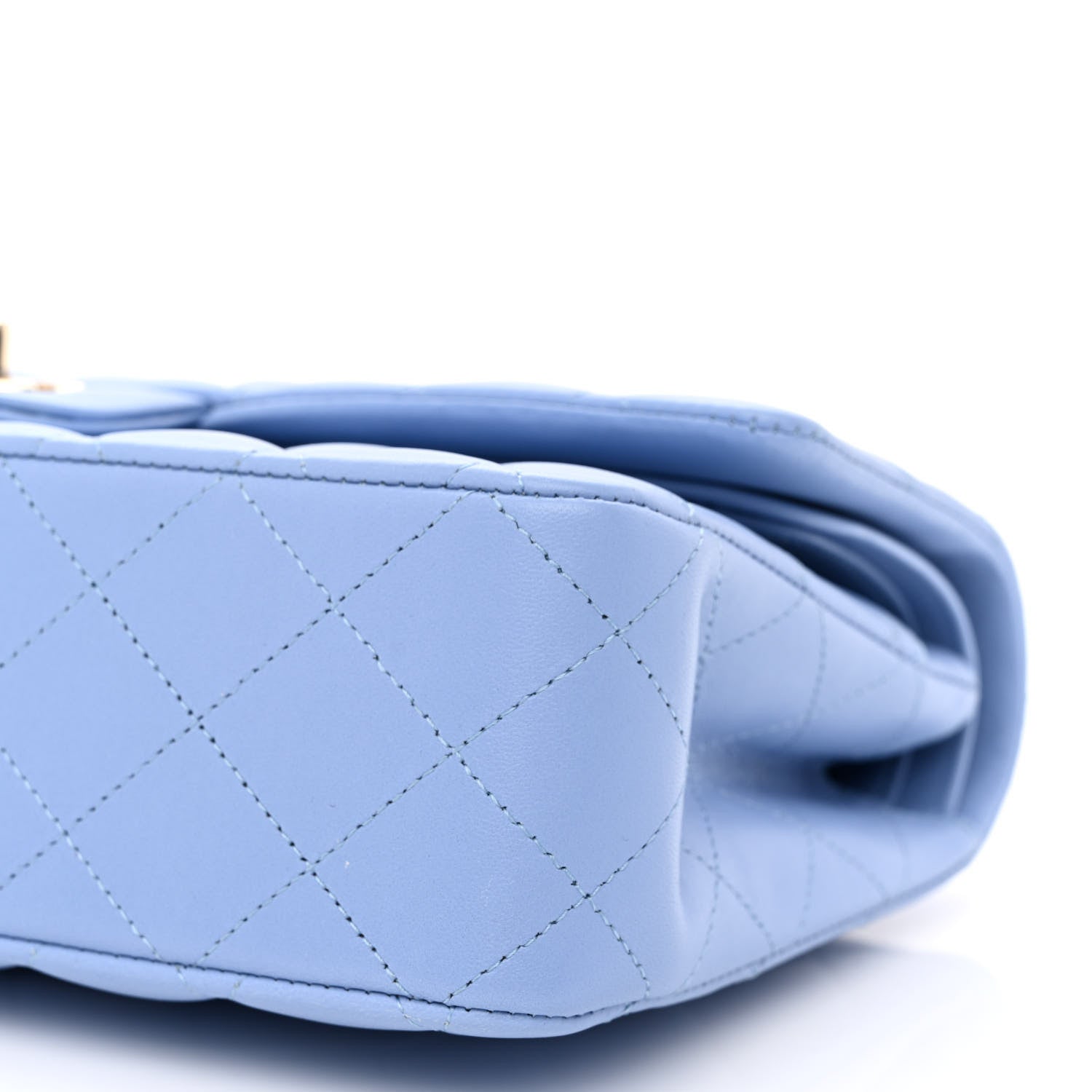 Chanel Lambskin Quilted Medium Double Flap Light Blue 9 of 10