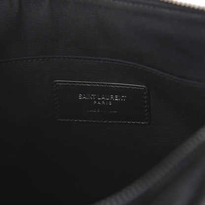 Saint Laurent Calfskin Matelasse Chevron Monogram Pouch Black 5 of 5