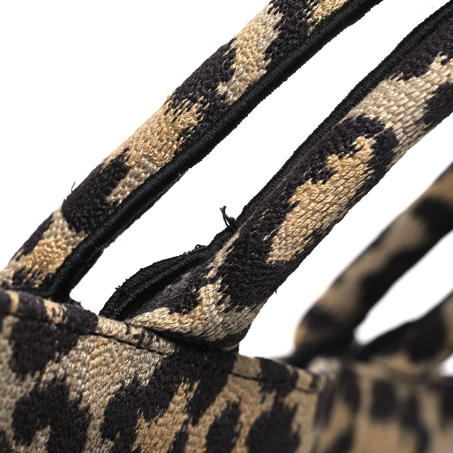 Christian Dior Canvas Mizza Embroidered Large Leopard Book Tote Beige 11 of 12