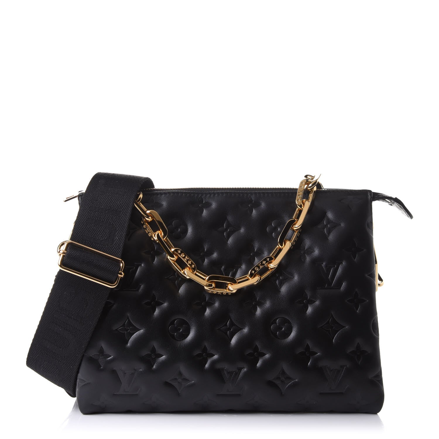 Louis Vuitton Lambskin Embossed Monogram Coussin PM Black 1 of 7