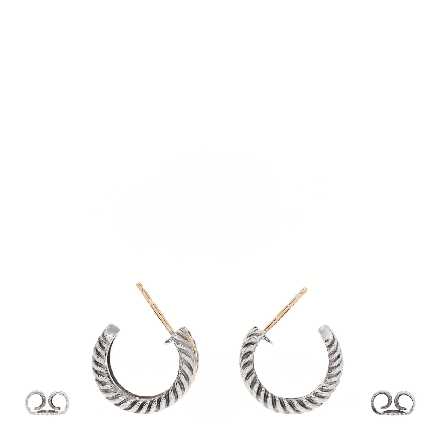 Sterling Silver 14K Yellow Gold 15.6mm Cable Classics Hoop Earrings