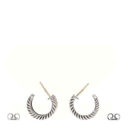 David Yurman Sterling Silver 14K Yellow Gold 15.6mm Cable Classics Hoop Earrings 3 of 5