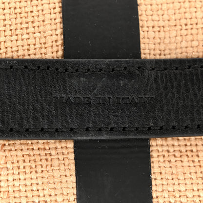 Burberry Raffia Logo Print Medium The Giant Reversible Tote Black 7 of 10