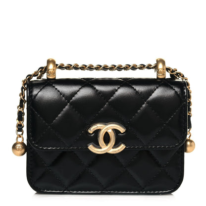 Chanel Calfskin Quilted Perfect Fit Coin Purse With Chain Black 1 of 14