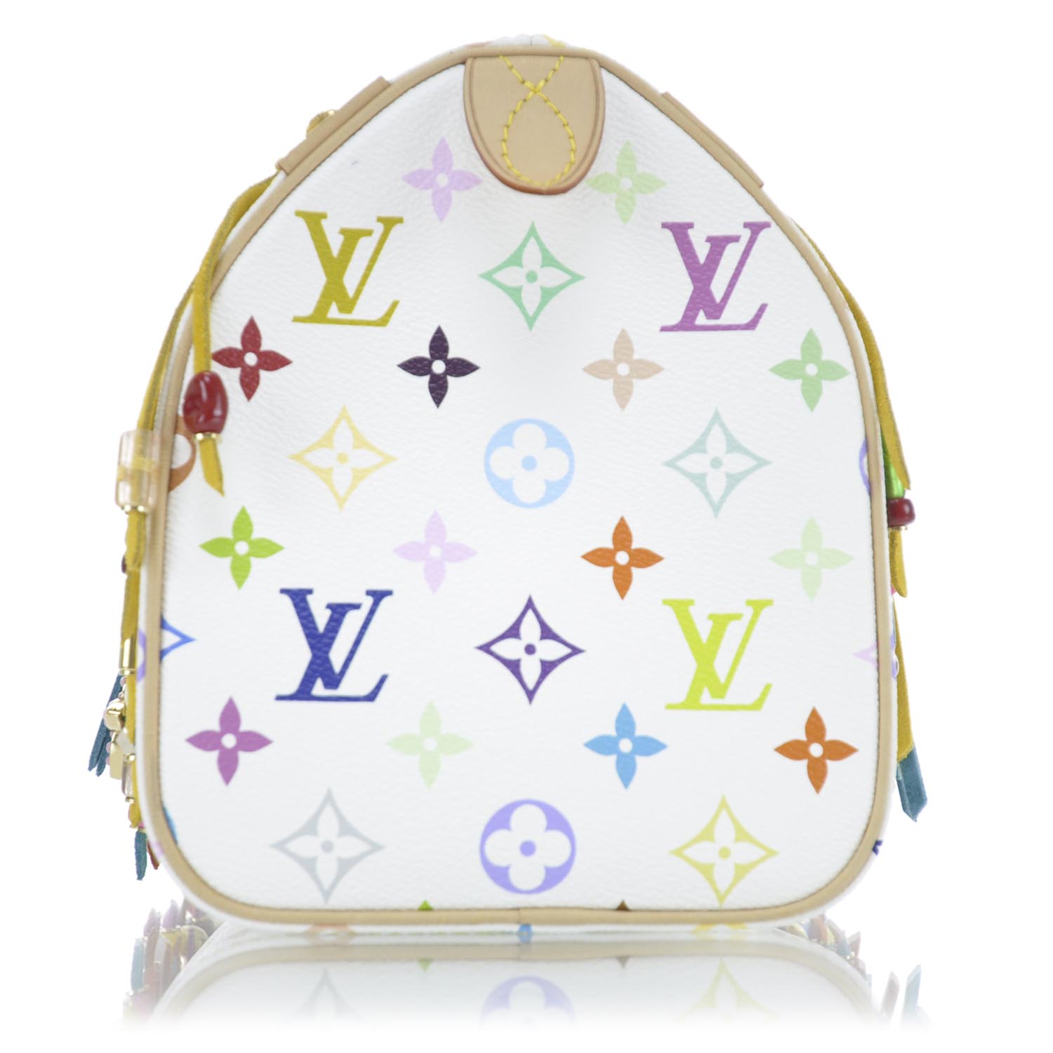 Louis Vuitton Monogram Multicolor Fringe Speedy 25 White 4 of 9