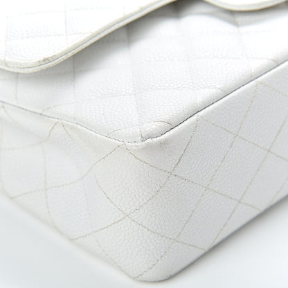 Chanel Caviar Quilted Medium Double Flap White 9 of 19