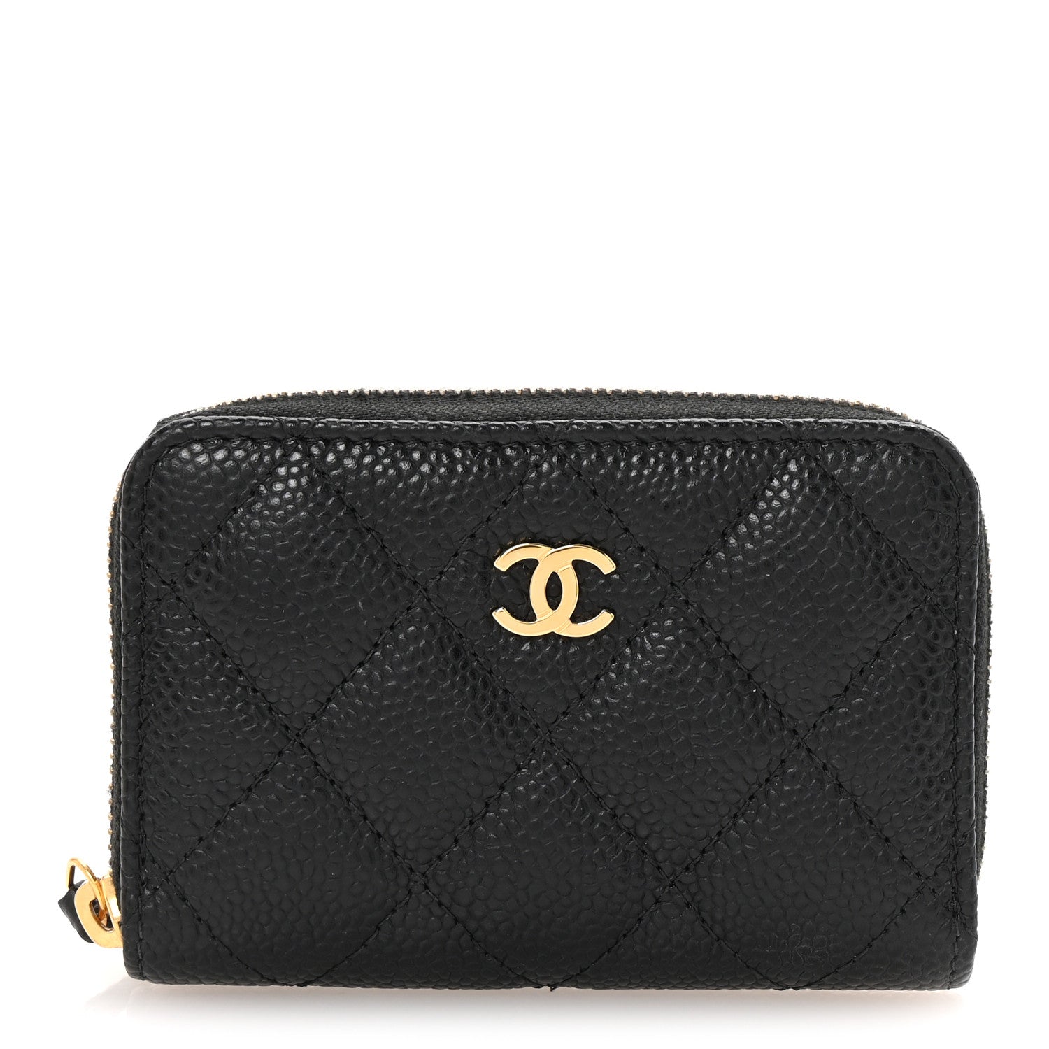 Chanel Caviar Quilted Zip Coin Purse Black 1 of 8