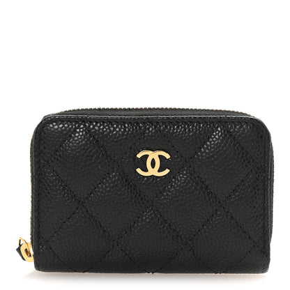 Chanel Caviar Quilted Zip Coin Purse Black 1 of 8