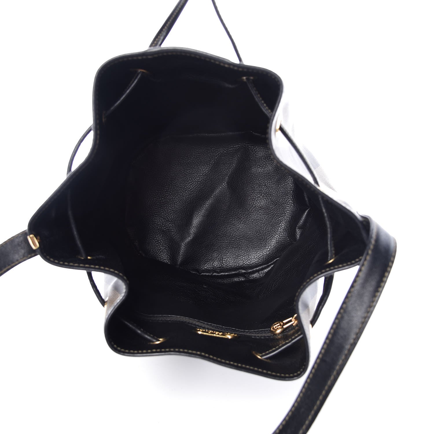 Fendi Calfskin Coated Canvas Pequin Bucket Bag Tobacco 5 of 10