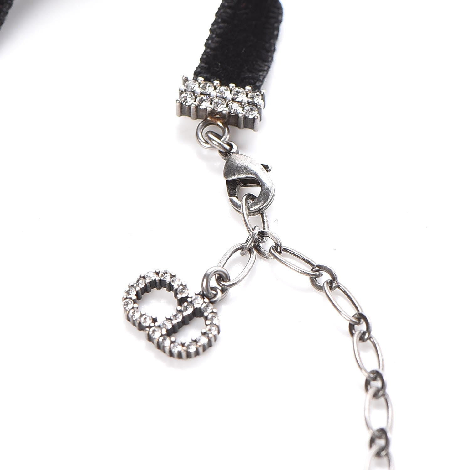 Christian Dior Velvet Crystal J’Adior Choker Necklace Black 4 of 5