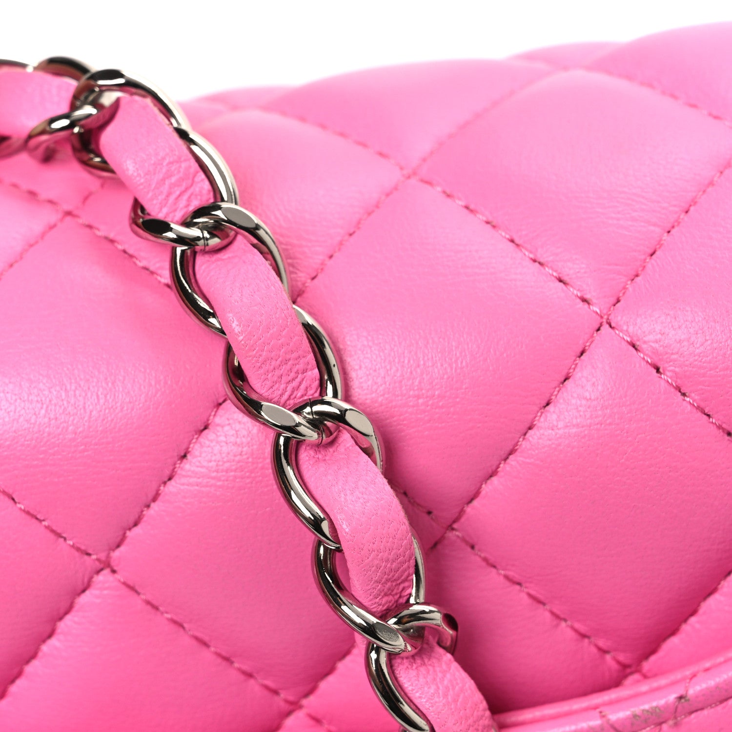 Chanel Lambskin Quilted Mini Rectangular Flap Pink 12 of 12