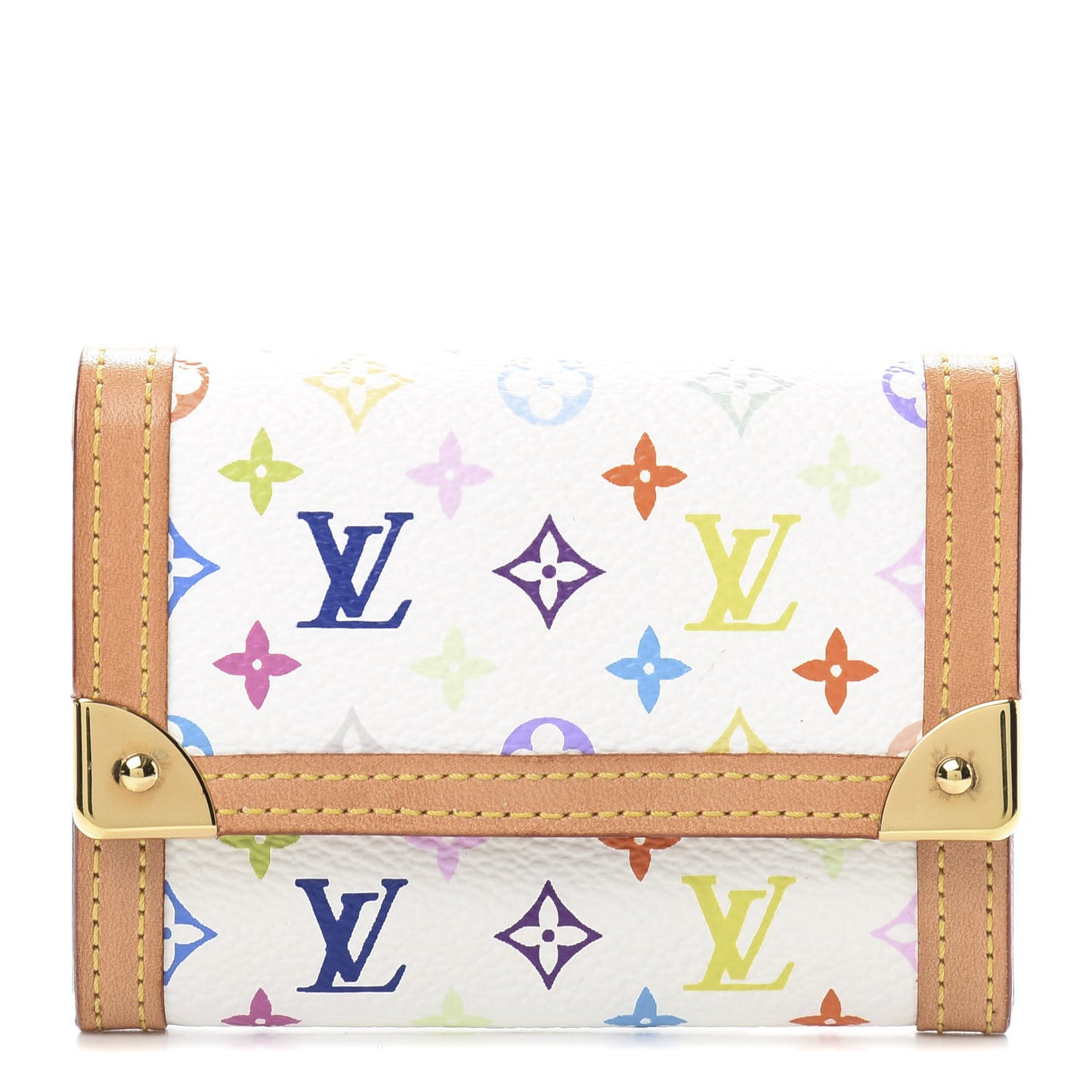 Monogram Multicolor Porte-Monnaie Plat Coin Purse White