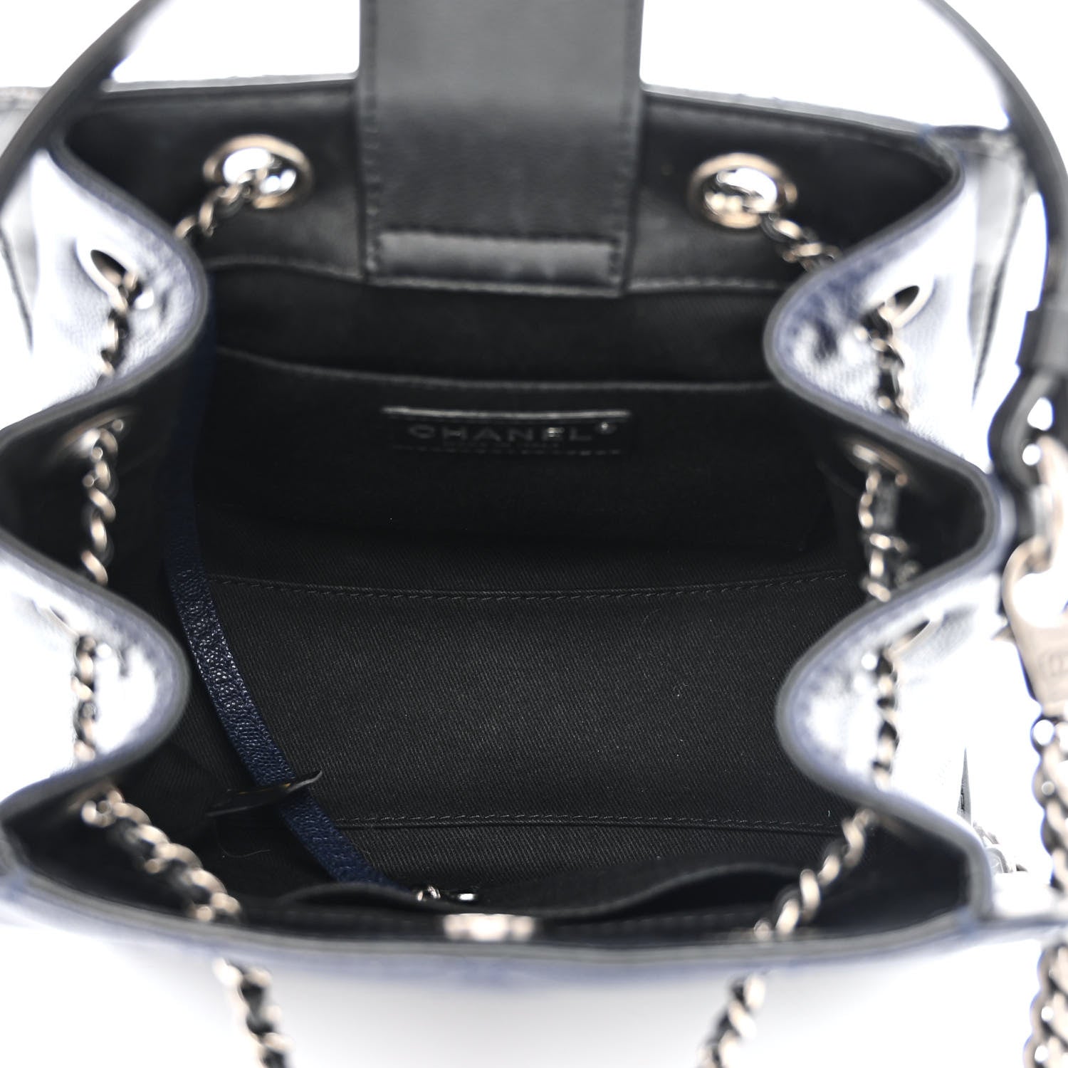 Chanel Caviar Quilted Small CC Bucket Bag Navy 5 of 14