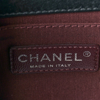 Chanel Calfskin Woven Medium Boy Flap Black White 6 of 14