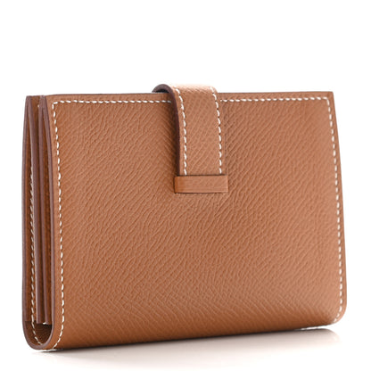 Hermes Epsom Bearn Card Holder Wallet Gold 3 of 7