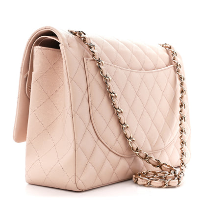Chanel Caviar Quilted Maxi Double Flap Light Beige 3 of 11