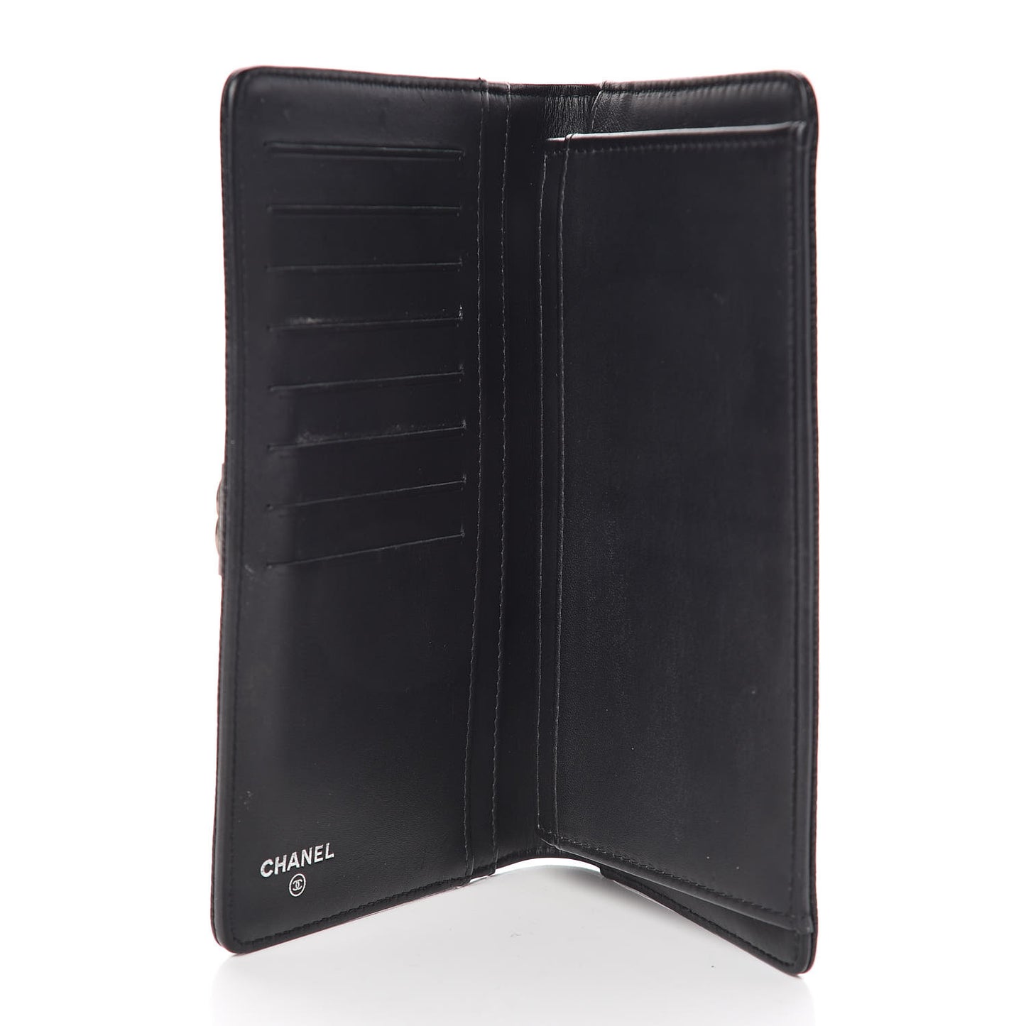 Caviar Quilted Boy Yen Wallet Black