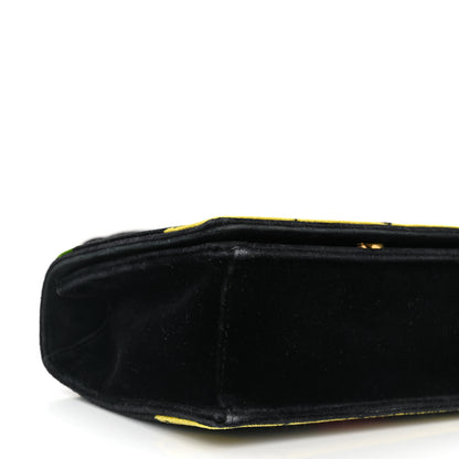 Prada Velluto Ricamo Cahier Shoulder Bag Black 8 of 9