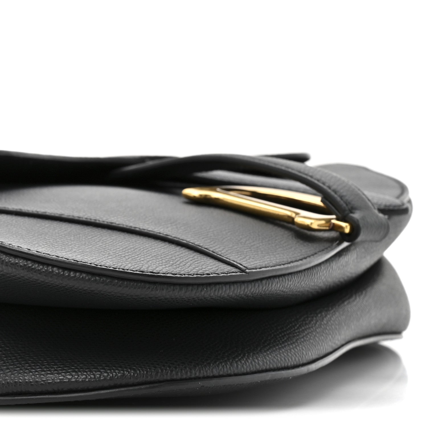 Christian Dior Grained Calfskin Saddle Bag Black 18 of 19