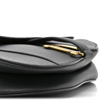 Christian Dior Grained Calfskin Saddle Bag Black 18 of 19