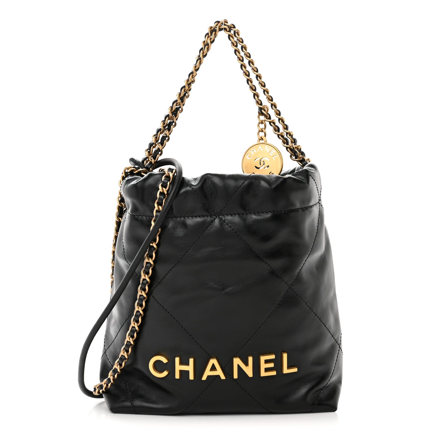 Chanel Shiny Calfskin Quilted Mini Chanel 22 Black 1 of 10